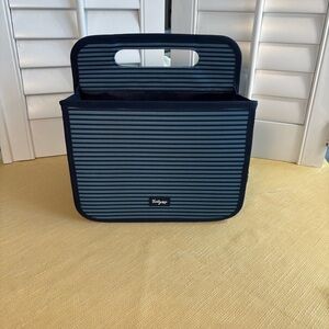 Thirty-One Gifts Double Duty Caddy Navy Aqua Striped